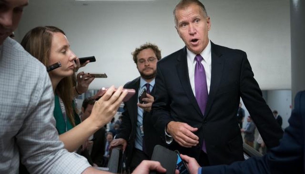 U.S. Senator Thom Tillis in 2018. (WRAL file photo courtesy of the New York Times)