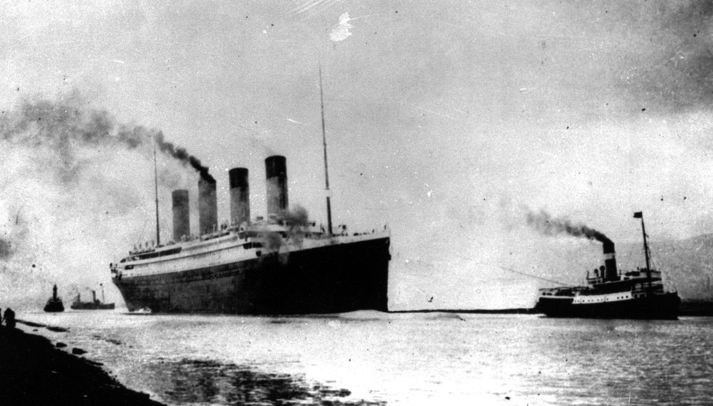 In this April 10, 1912 file photo, the Titanic departs Southampton, England on its maiden Atlantic voyage. The ship sunk just five days after it left Southampton on its maiden voyage to New York, killing more than 1,500. (AP)