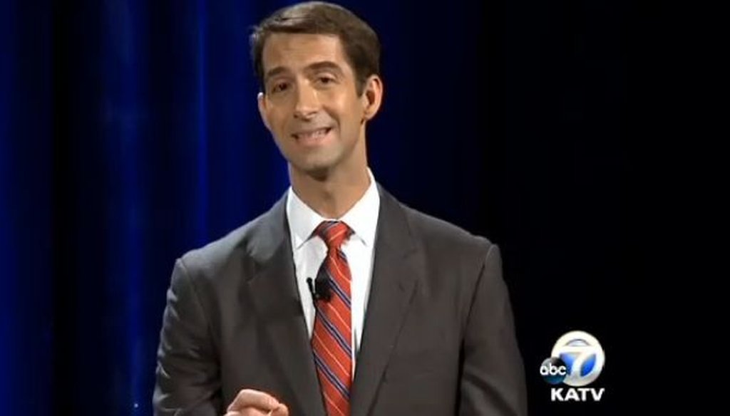 Rep. Tom Cotton, R-Ark., faced off against Democratic Sen. Mark Pryor in a televised debate on Oct. 14, 2014.