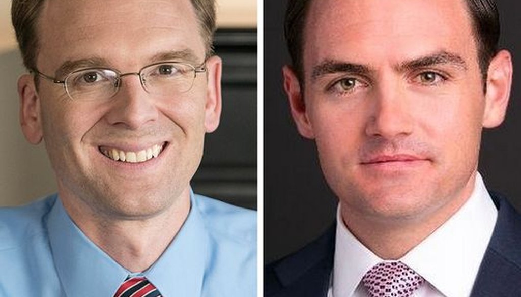 Democrat Tom Nelson (left) and Republican Mike Gallagher are running to succeed Green Bay-area GOP U.S. Rep. Reid Ribble. 