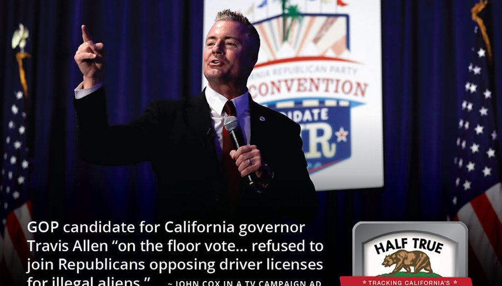 In this Saturday, May 5, 2018 photo, California gubernatorial candidate Travis Allen, a Republican Assemblyman from Huntington Beach, Calif., speaks during the California Republican Party convention in San Diego. (AP Photo/Gregory Bull)