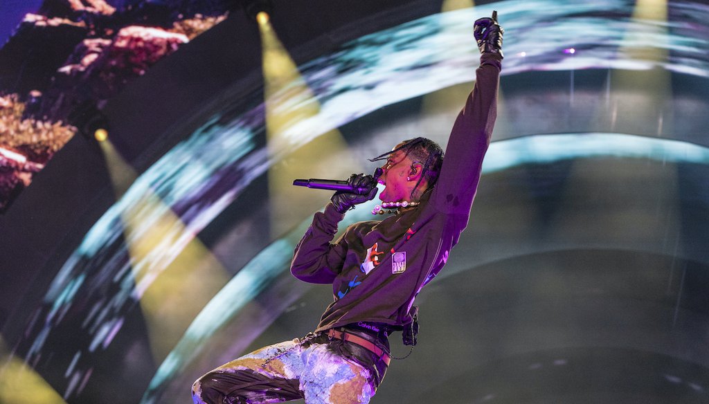 Travis Scott performs on day one of the Astroworld Music Festival at NRG Park on Friday, Nov. 5, 2021, in Houston. Eight people were killed and dozens more hospitalized after sustaining injuries during the performance. (Photo by Amy Harris/Invision/AP)