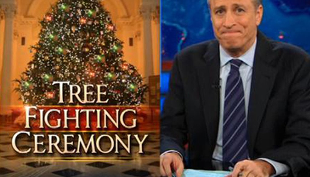Jon Stewart during Comedy Central's "The Daily Show" on Dec. 6, 2011 