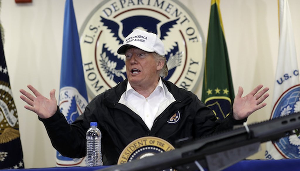 President Donald Trump speaks at a roundtable on immigration and border security at U.S. Border Patrol McAllen Station, during a visit to the southern border, Thursday, Jan. 10, 2019, in McAllen, Texas. (AP)