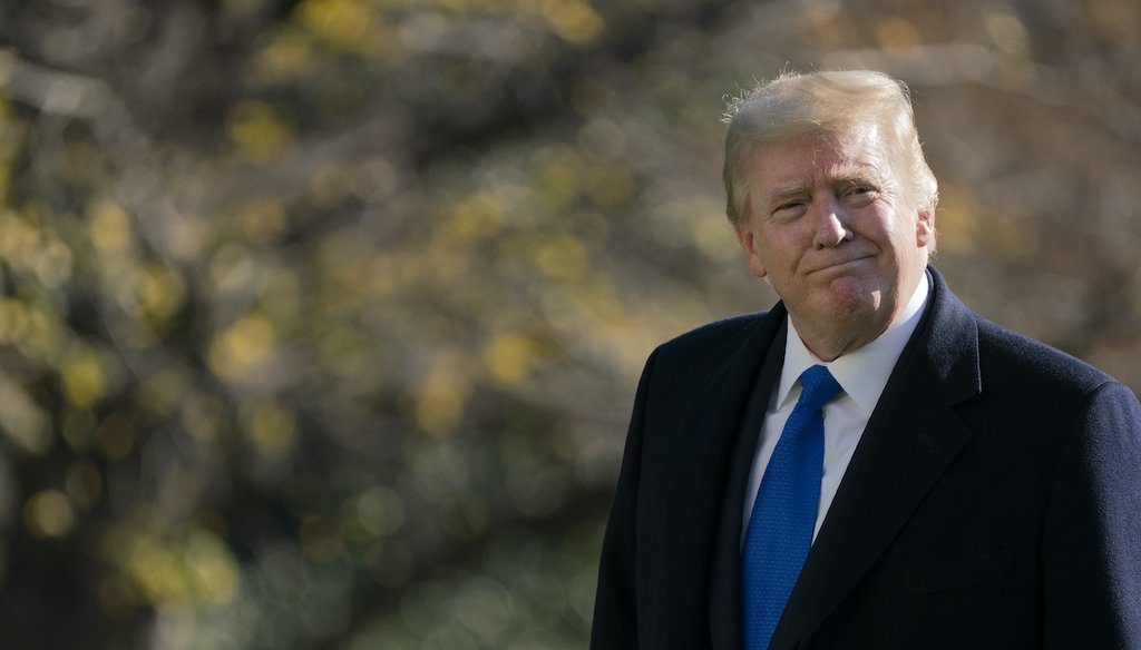 President Donald Trump walks on the South Lawn of the White House in Washington on Nov. 29, 2020, after stepping off Marine One. (AP/Semansky)