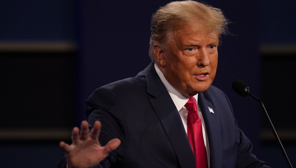 Donald Trump at the third and final presidential debate on Oct. 22, 2020 (AP)