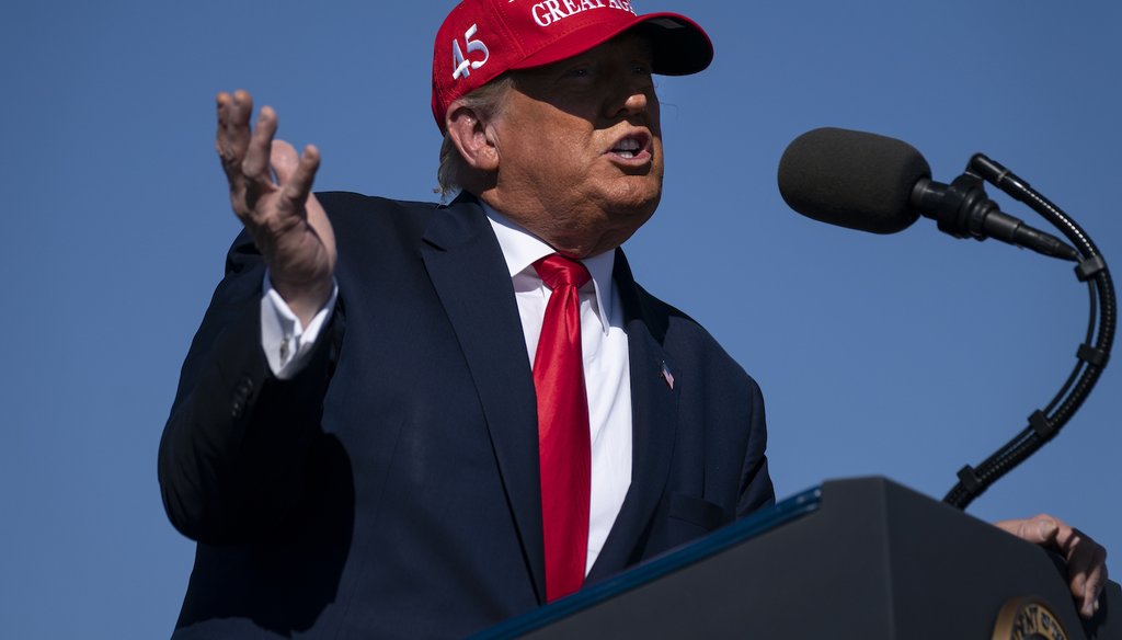 President Donald Trump speaks during a campaign rally in Bullhead City, Ariz. (AP Photo/Evan Vucci)