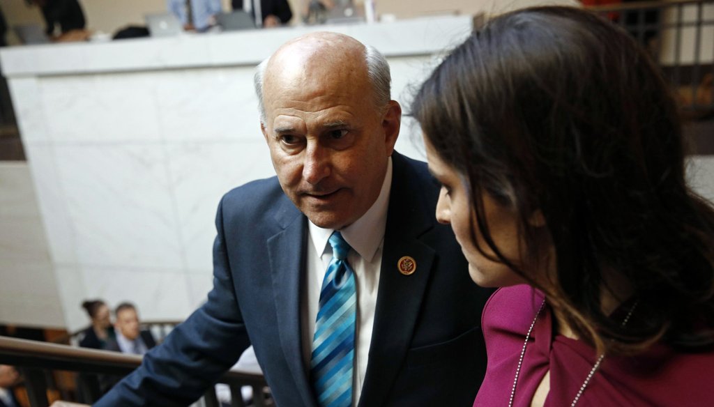 U.S. Rep. Louie Gohmert, R-Texas, speaks with reporters outside of a closed door meeting as part of the House impeachment inquiry into President Donald Trump (Associated Press/Patrick Semansky)