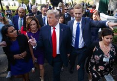 Fact-checking Donald Trump's interviews with Fox and Friends, reporters on the White House lawn