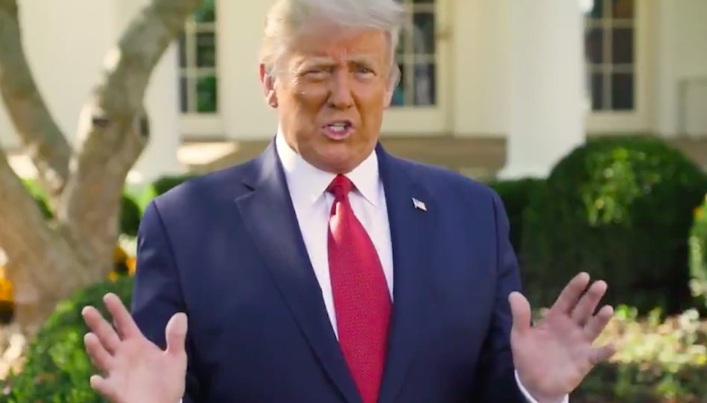 President Donald Trump credits a drug from Regeneron for his recovery from COVID-19. (Screenshot)