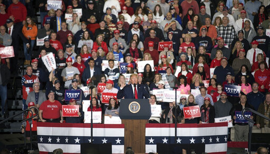 President Donald Trump speaks at a campaign rally in Wildwood, N.J. (AP Photo/Mel Evans)