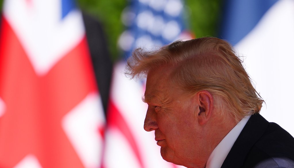 U.S. President Donald Trump arrives for the G7 summit in Evian-les-Bains, France, June 15, 2026.  (AP)
