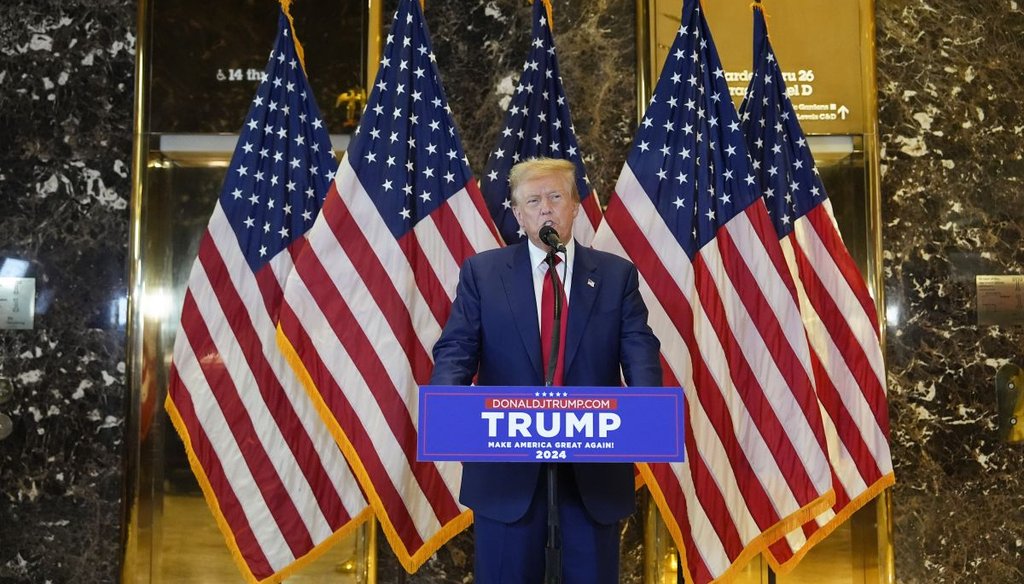 Former President Donald Trump speaks at Trump Tower on May 31, 2024. (AP)