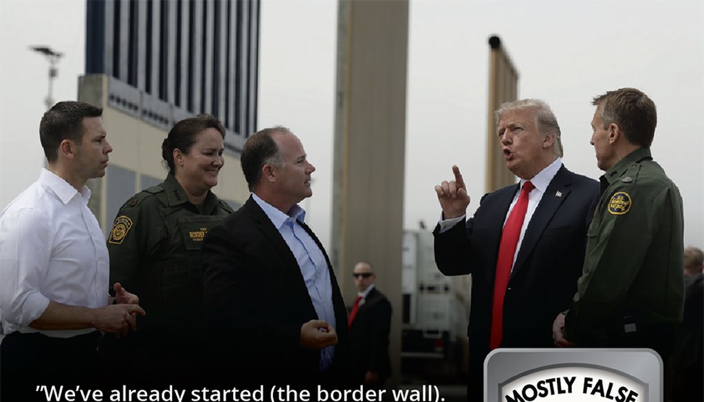 President Donald Trump reviews border wall prototypes, Tuesday, March 13, 2018, in San Diego. Evan Vucci / AP Photo