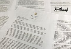 Trump repeats many falsehoods in letter to Pelosi about impeachment