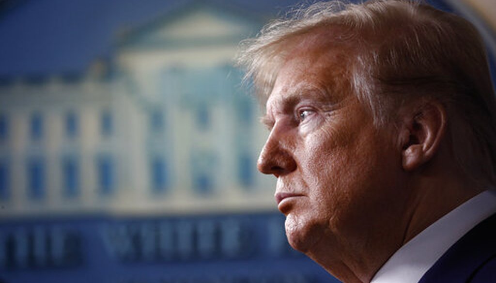 President Donald Trump listens during a coronavirus task force briefing at the White House, Sunday, April 19, 2020, in Washington. (AP)