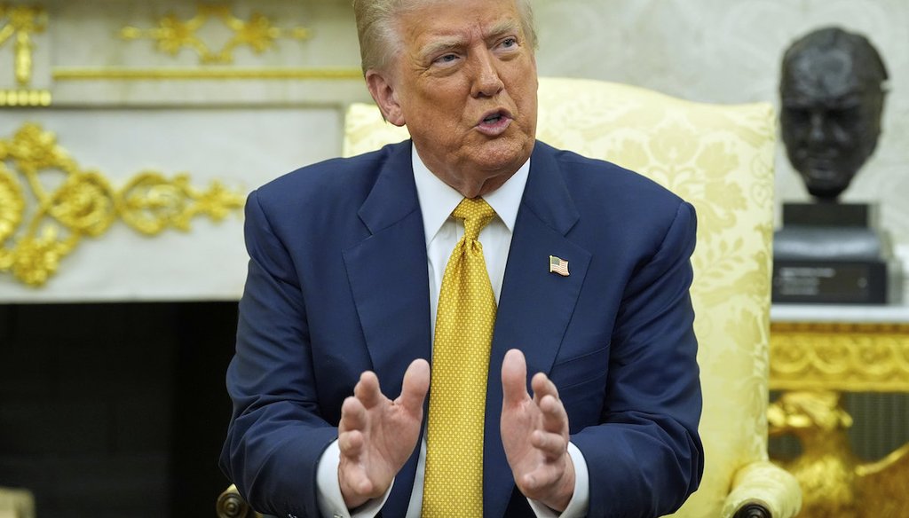 President Donald Trump meets with Philippine President Ferdinand Marcos Jr., in the Oval Office of the White House, July 22, 2025, in Washington. (AP)