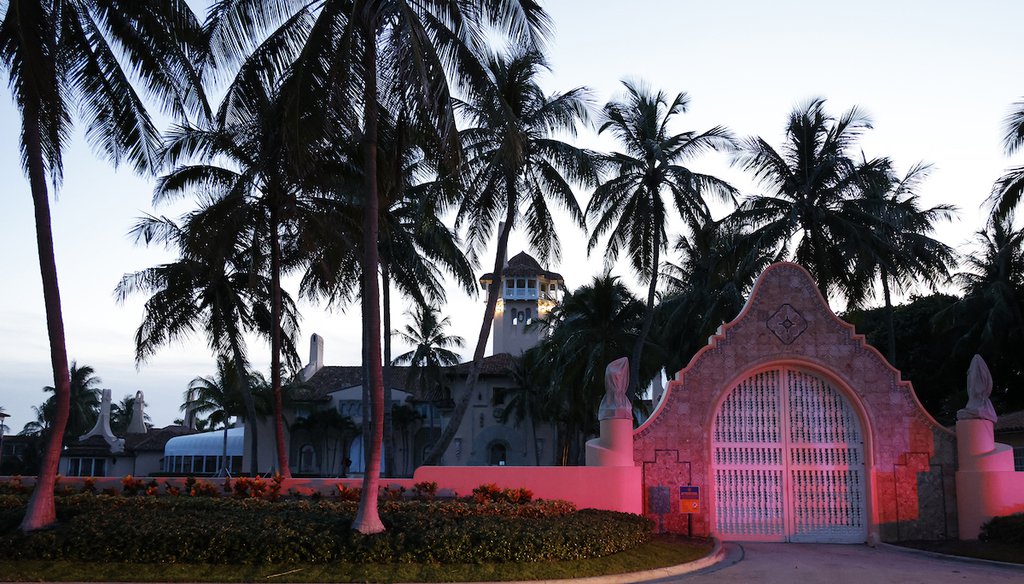 The entrance to former President Donald Trump's Mar-a-Lago estate is shown on Aug. 8, 2022, in Palm Beach. (AP)