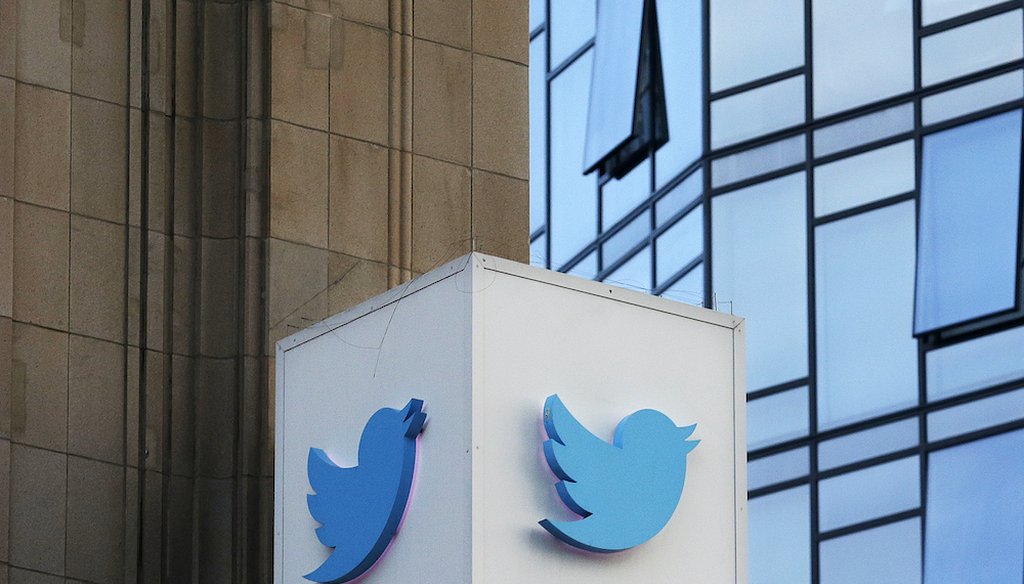 Twitter’s sign outside the company's headquarters in San Francisco. (AP Photo/Jeff Chiu)