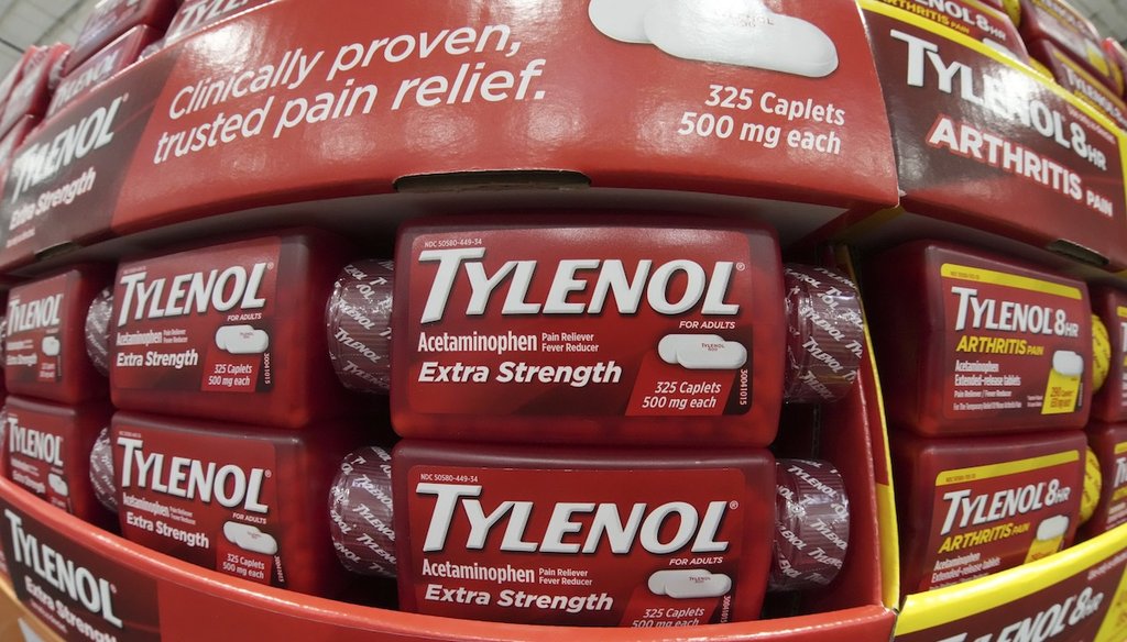 This is a display of Tylenol Extra Strength on display in a Costco Warehouse in Pittsburgh on Jan. 26, 2023. (AP)