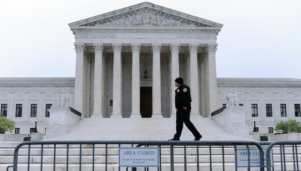 The U.S. Supreme Court is seen early on May 3, 2022 in Washington. (AP)