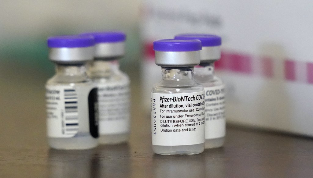 Vials of the Pfizer-BioNTech COVID-19 vaccine are shown on Jan. 21, 2021, at the Isles of Vero Beach assisted and independent senior living community in Vero Beach, Florida. (AP)