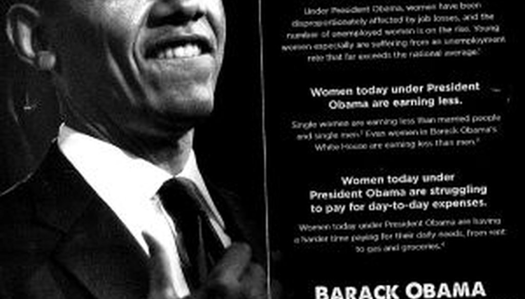 In this mailer to voters, Mitt Romney says that women in Barack Obama's White House earn less than men. We check to see if that's correct.