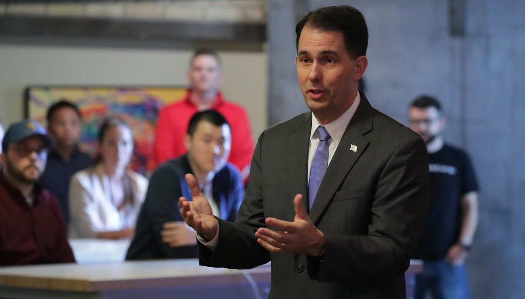Former Republican Gov. Scott Walker says Wisconsin is a Top 10 state for health care coverage. Photo by Mike De Sisti/Milwaukee Journal Sentinel