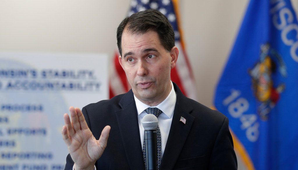 Former Republican Gov. Scott Walker says Wisconsin is a Top 10 state for health care coverage. Photo by Mike De Sisti/Milwaukee Journal Sentinel