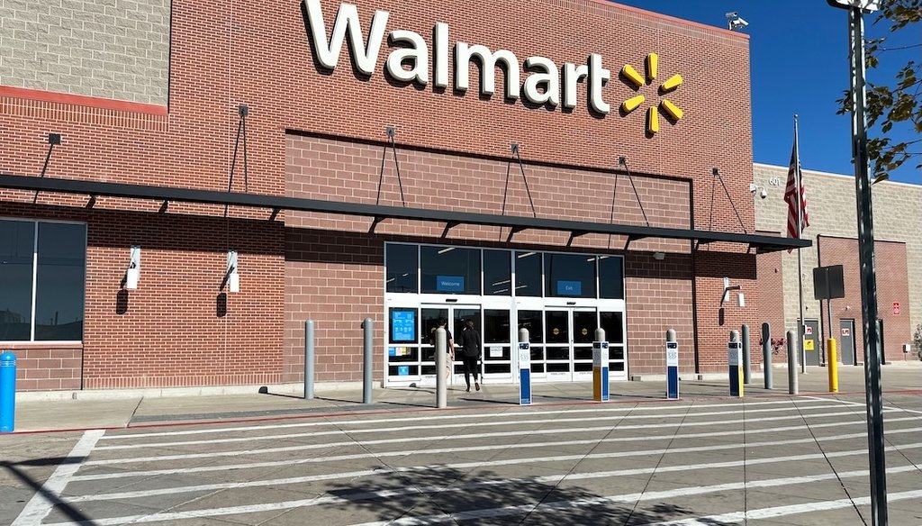 A shopper heads into a Walmart store, Oct. 16, 2025, in Englewood, Colo. (AP)