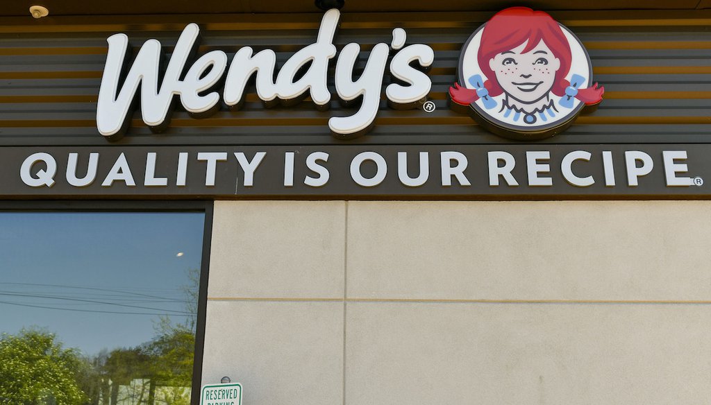 A Wendy's restaurant in Lakewood, Washington, May 5, 2020. The false claim that the company has used horsemeat is old, dating back to at least 2015. (AP)