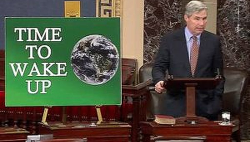 U.S. Sen. Sheldon Whitehouse, D-R.I., spoke on the Senate floor earlier this week about climate change.