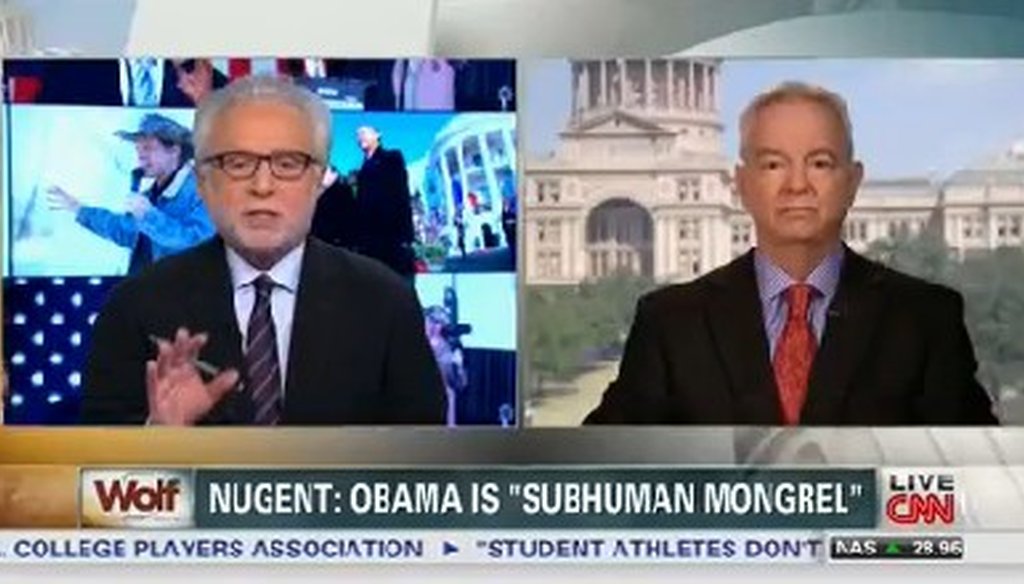 CNN host Wolf Blitzer discusses Ted Nugent's comments about President Barack Obama.