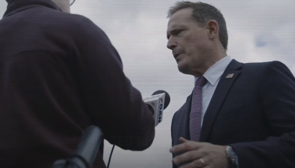 A political ad by the Women Vote Project says Rep. Ted Budd, North Carolina's Republican U.S. Senate candidate, helped write a proposal for tighter federal abortion regulations. (Screenshot)