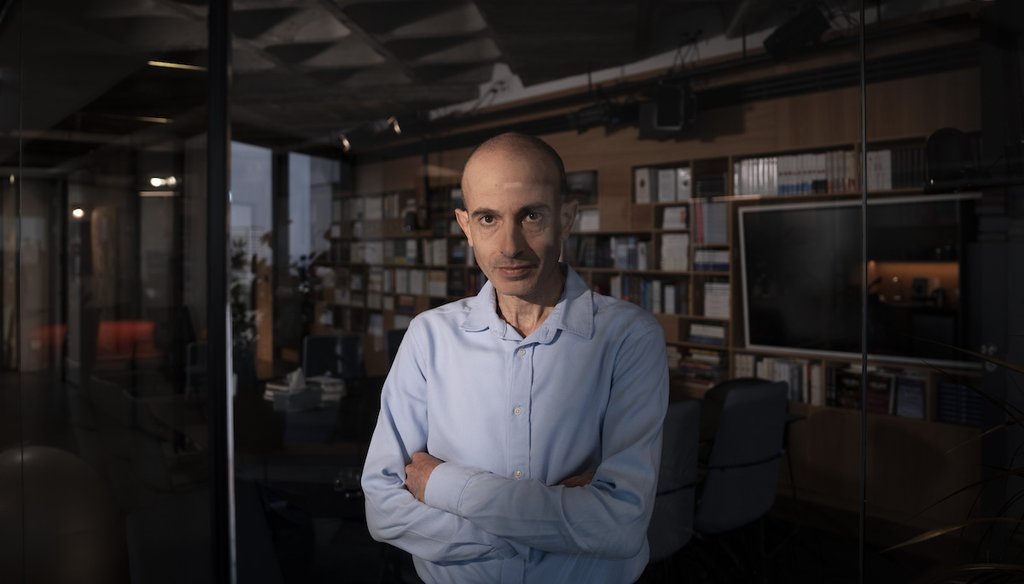 Israeli historian, philosopher and best-selling author Yuval Noah Harari poses for a photo at his office in Tel Aviv, Israel, Thursday, March 30, 2023. (AP)