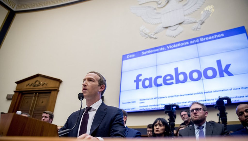 Facebook CEO Mark Zuckerberg testifies before a House Financial Services Committee hearing on Capitol Hill in Washington, Wednesday, Oct. 23, 2019, on Facebook's impact on the financial services and housing sectors. (AP Photo/Andrew Harnik)