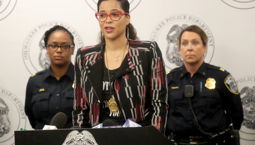 Milwaukee Health Commission Jeanette Kowalik speaks at a press conference in October 2019. (Mike De Sisti/Milwaukee Journal Sentinel)