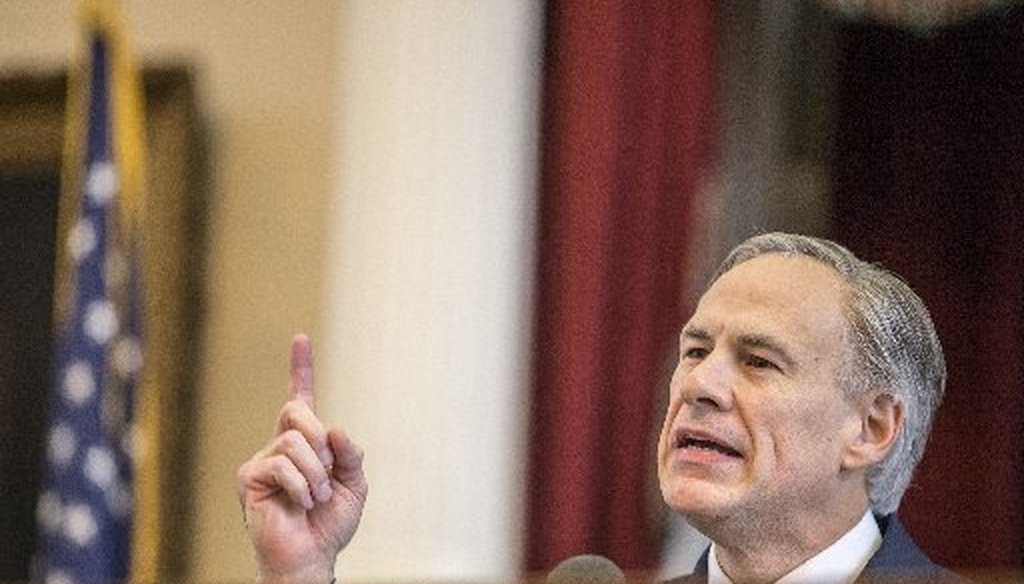 Gov. Greg Abbott talked up AP test results in his February 2015 State of the State address (Photo by Ricardo B. Brazziell, Austin American-Statesman).