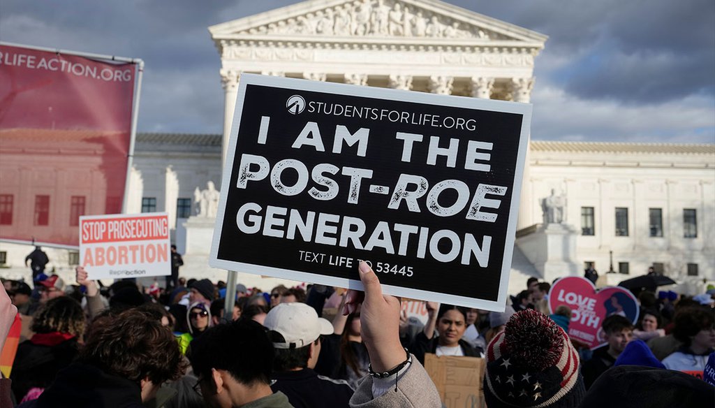 Anti-abortion demonstrators rally Jan. 20, 2023, outside of the U.S. Supreme Court during the March for Life in Washington. (AP)