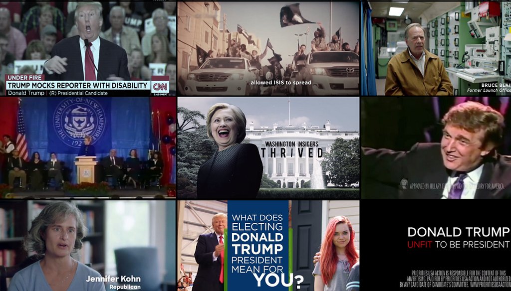 These are the most aired ads in major markets in battleground states.
