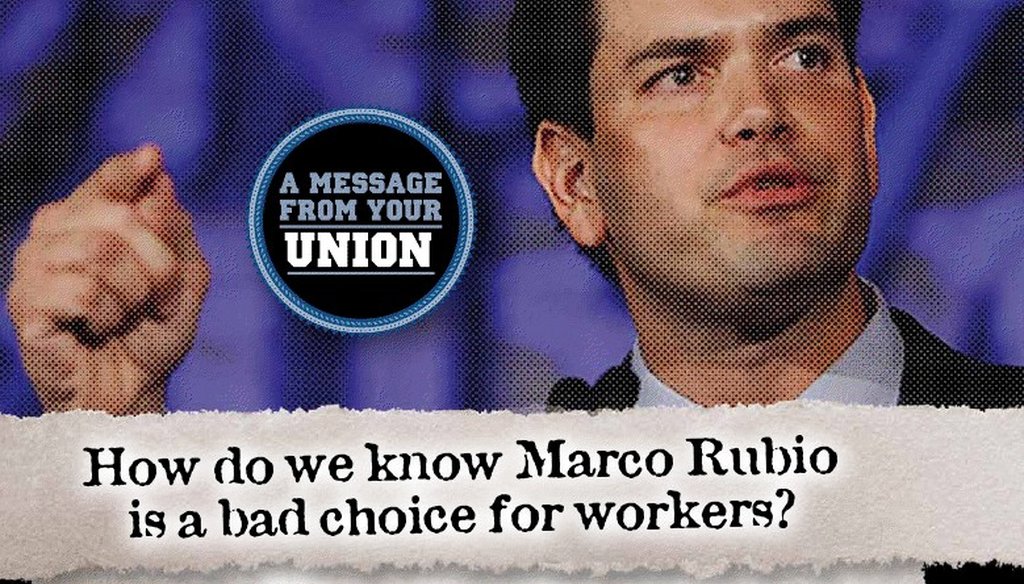 The AFL-CIO is attacking Marco Rubio for opposing an extension to unemployment benefits.