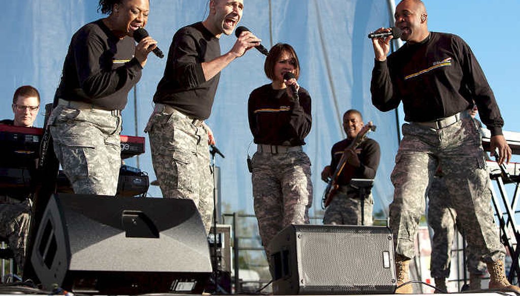 Members of The U.S. Army Band Downrange perform at the National Cherry Blossom Festival in Washington D.C. (U.S. Army)