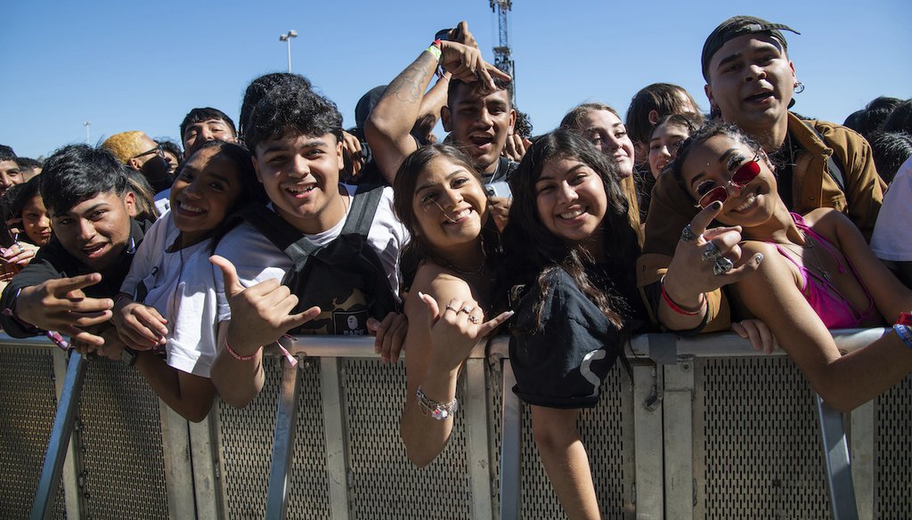 Festival goers gather on day one of the Astroworld Music Festival at NRG Park on Nov. 5, 2021, in Houston. (AP)