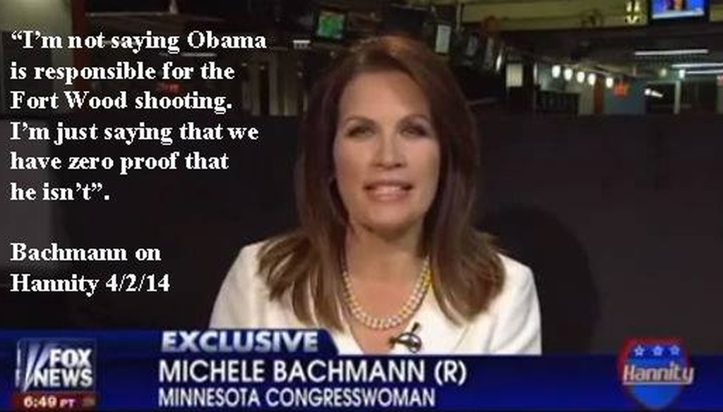 The meme was shared on the Facebook group Christians for Michele Bachmann.
