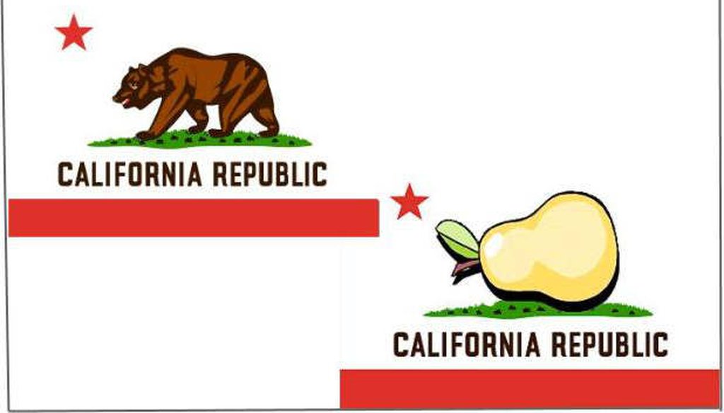 A Snopes joke story says that a pear was the original symbol for California.