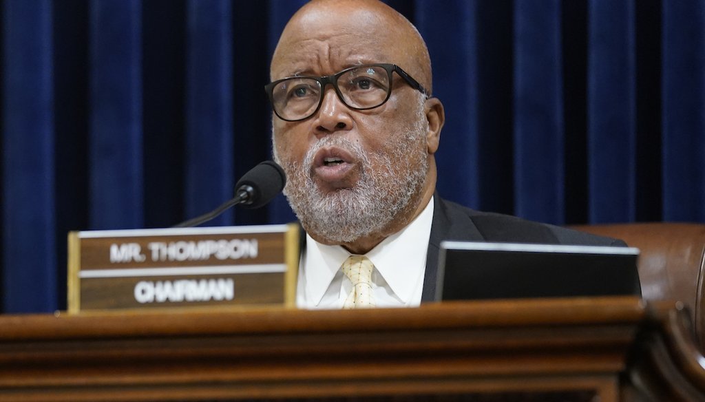 Chairman Rep. Bennie Thompson, D-Miss., speaks during the House select committee hearing on the Jan. 6 attack on Capitol Hill, July 27, 2021. (AP)