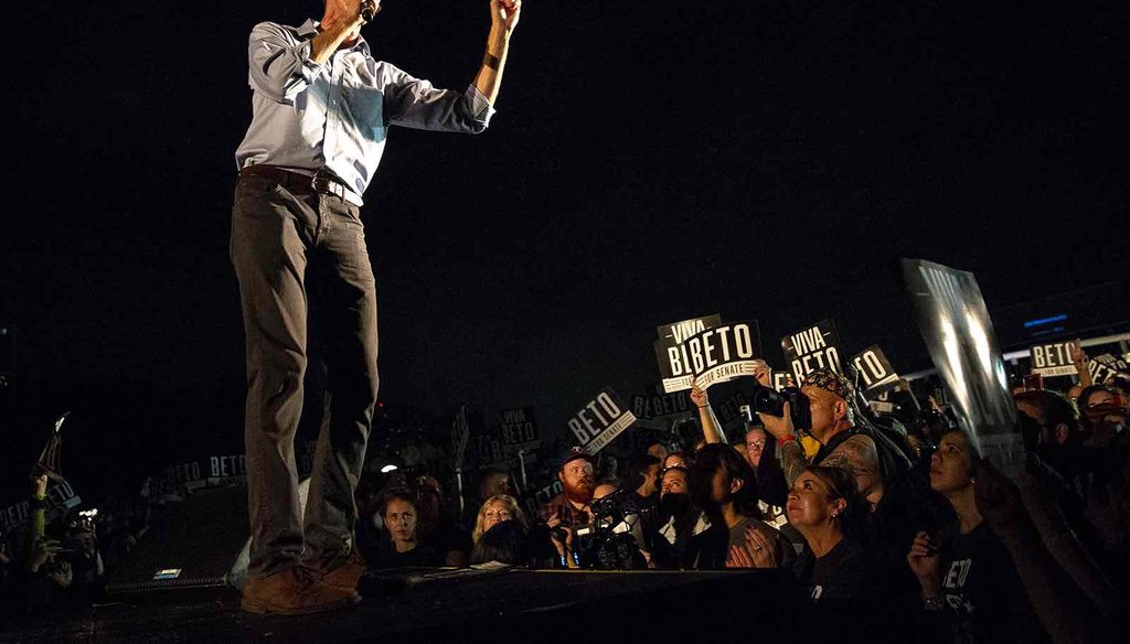 Beto O'Rourke speaks at rally in Austin on Sept. 30, 2018. (NICK WAGNER/AUSTIN AMERICAN-STATESMAN)