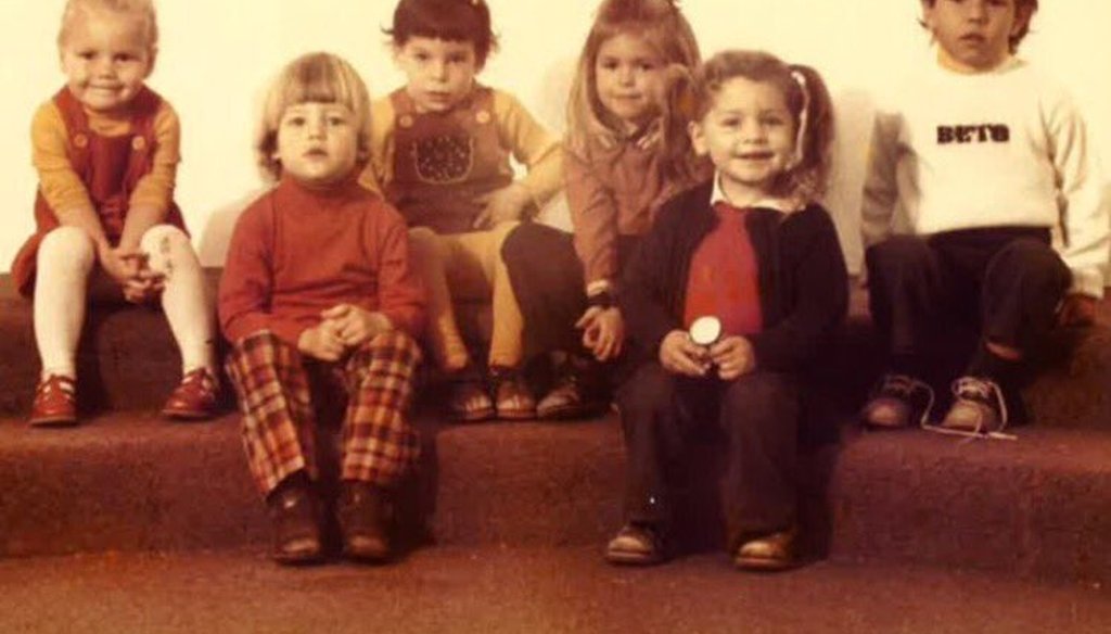 Democratic U.S. Senate nominee Beto O’Rourke, facing GOP Sen. Ted Cruz on the November ballot, says he’s the tyke wearing the shirt with “Beto” stitched across it in this photo, which was shared by O’Rourke on Twitter March 7, 2018.