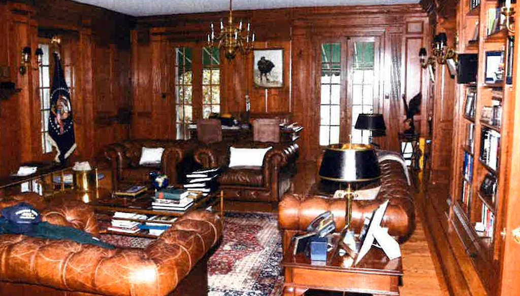 This image, contained in the report from special counsel Robert Hur, shows President Joe Biden’s first-floor home office in Wilmington, Del., on Jan. 20, 2023. (Justice Department via AP)