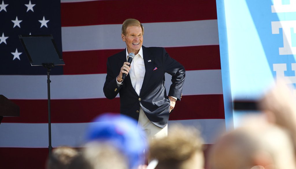 Senator Bill Nelson, photographed in Dade City on Nov. 1, 2016, pushed to defeat a bill to expand revenues for states related to oil drilling. (Tampa Bay Times)